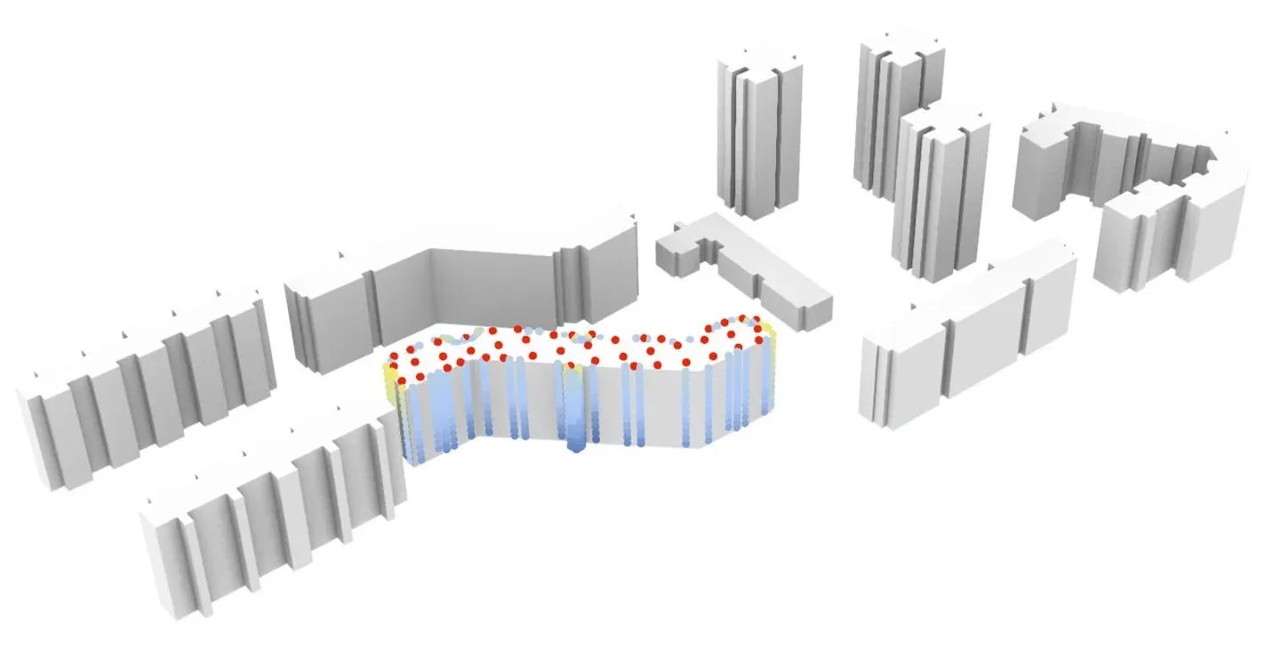  Fig.cea-v-01-04 visualises the building envelopes together with the CEA sensors. 