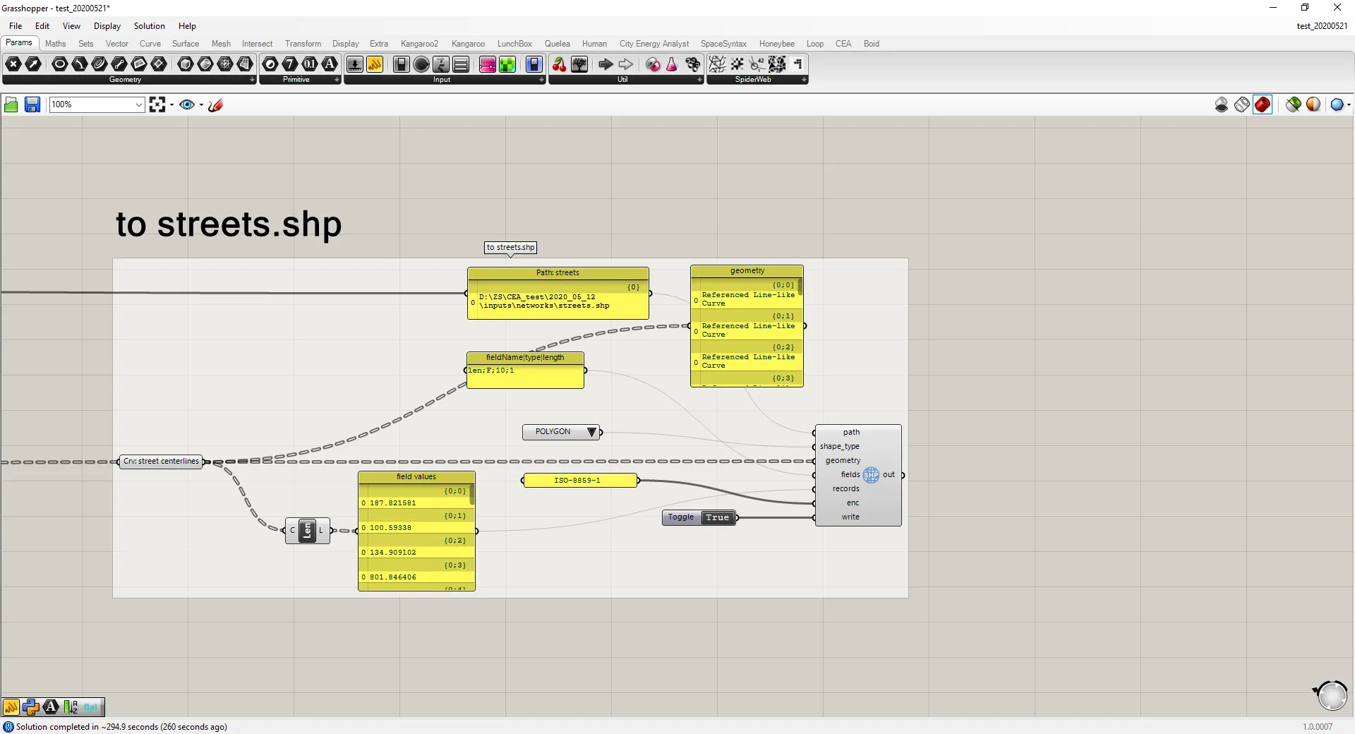  An example of exporting streets.shp 